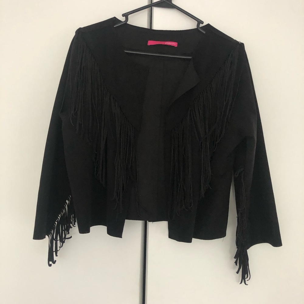 Pinky Otto tassel black short jacket
